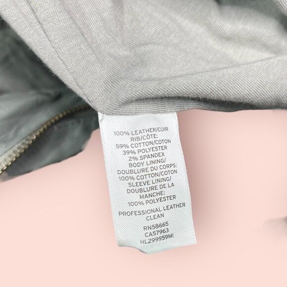 Nordstrom Trouve Leather Moto Biker Jacket Light Gray Sz XS - Picture 5 of 5
